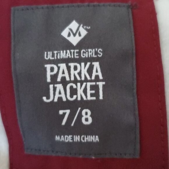 WINTER Parka Jacket Coat Size 7/8 Maroon Red Rose Member's Mark Ultimate Girl's - Picture 8 of 12